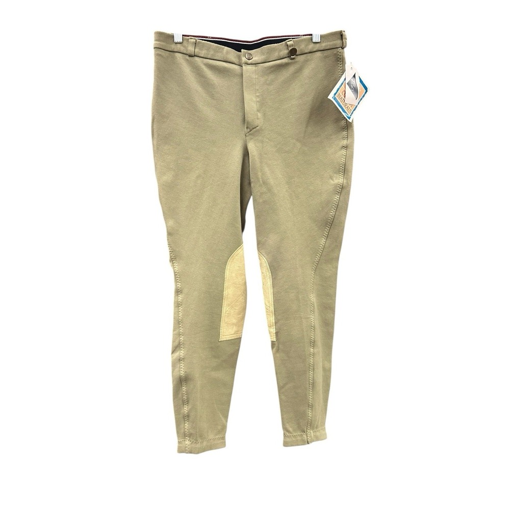 On Course Cotton Naturals Riding Breeches Womens 34 Beige Equestrian 1409-01